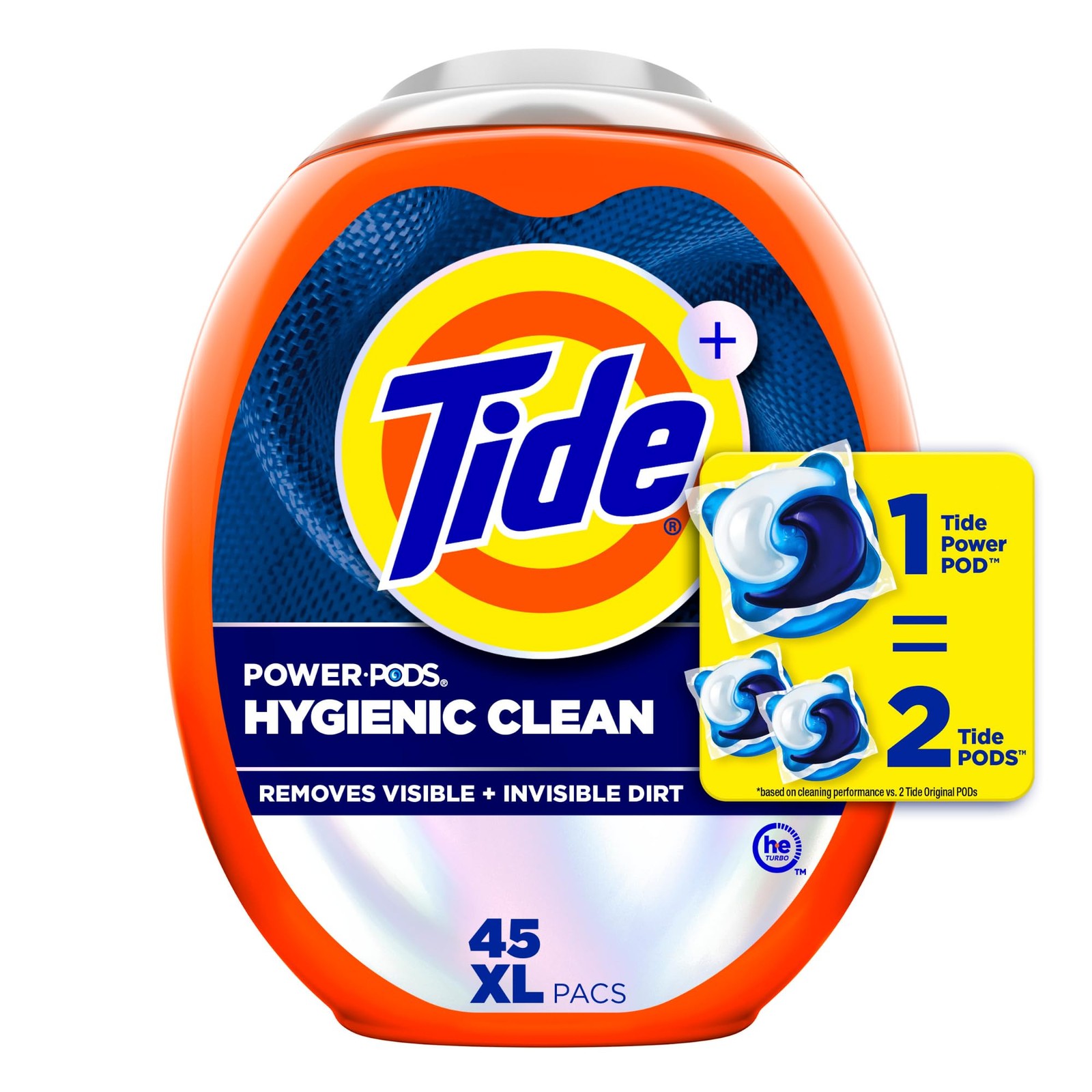 Tide Hygienic Clean Power PODS Laundry Detergent 45 Count (Pack of 1), rust