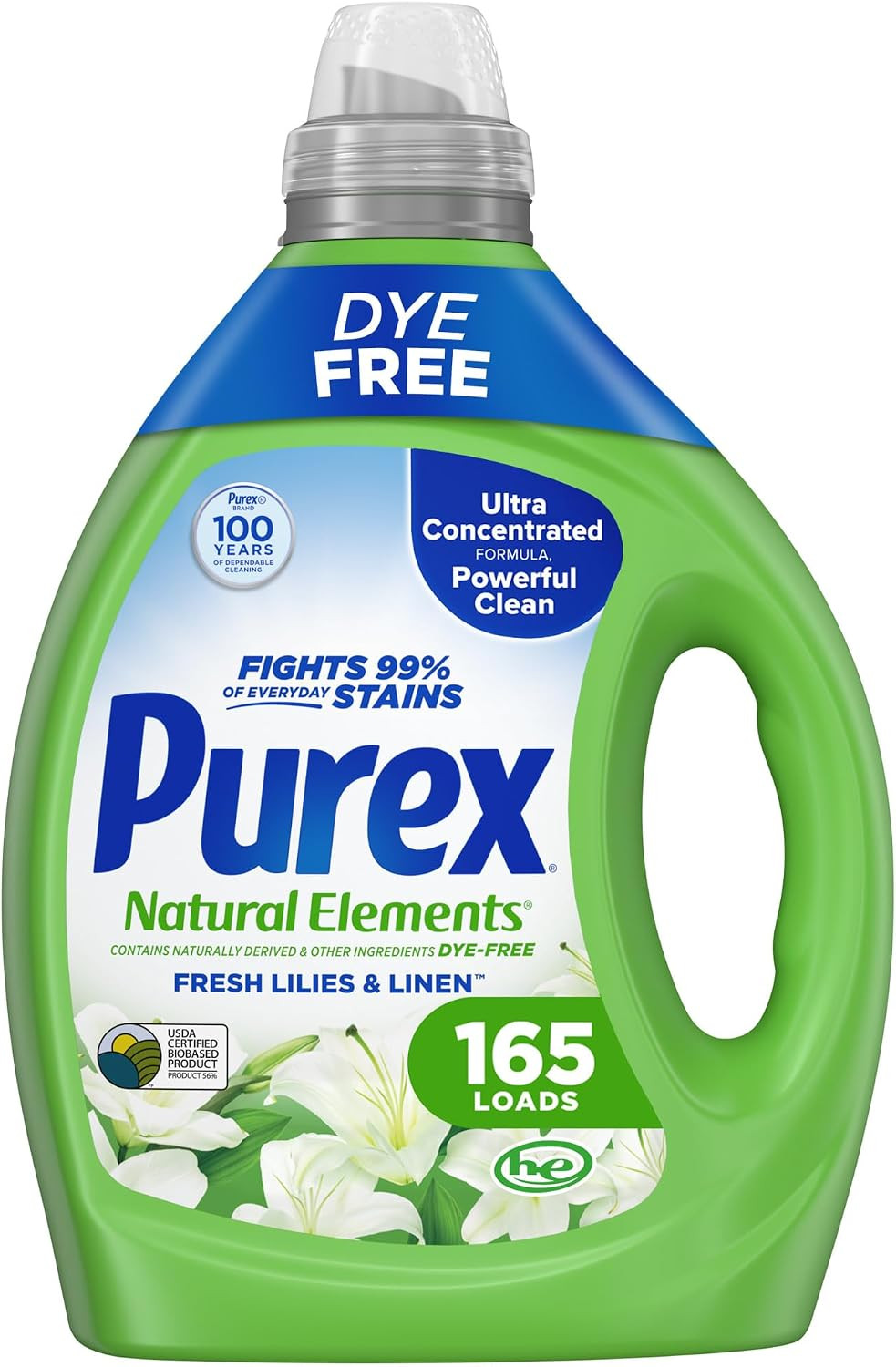 Purex Natural Elements Fresh Lilies & Linen Liquid Detergent, 82.5 Oz, 165 Loads