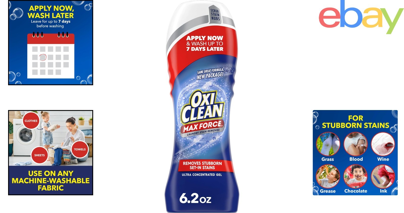 Laundry Stain Remover Gel Stick for Tough Stains on Machine Washable Fabrics