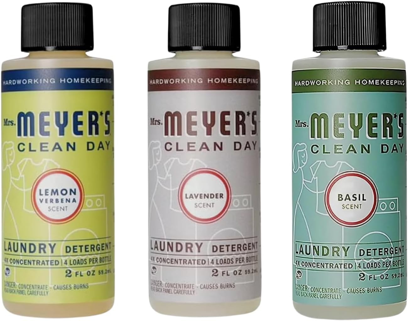 Mrs. Meyer’s Clean Day 4x Concentrated Laundry Detergent Variety Pack, Basil +