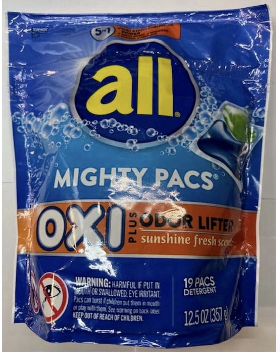 Fresh Clean OXI Plus Odor Lifter Mighty Pacs Laundry Detergent 12.5oz 19Pacs NEW