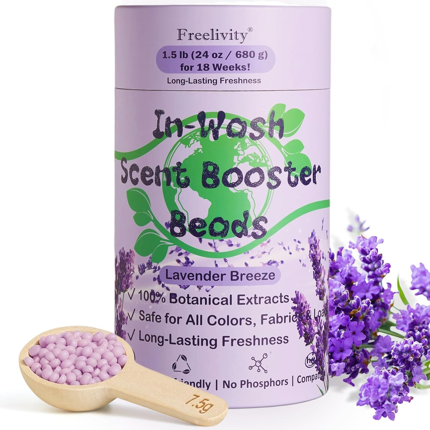 In‑Wash Scent Booster Beads – Lavender Breeze Scent, Laundry Beads Fabric Soften