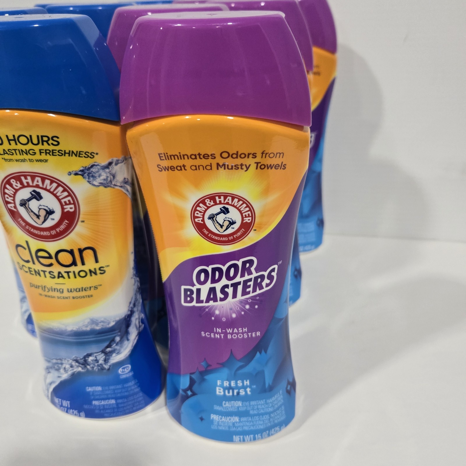 5xArm & Hammer In-Wash Scent Booster & 5xOdor Blaster Clean Sensations15Oz Ea.