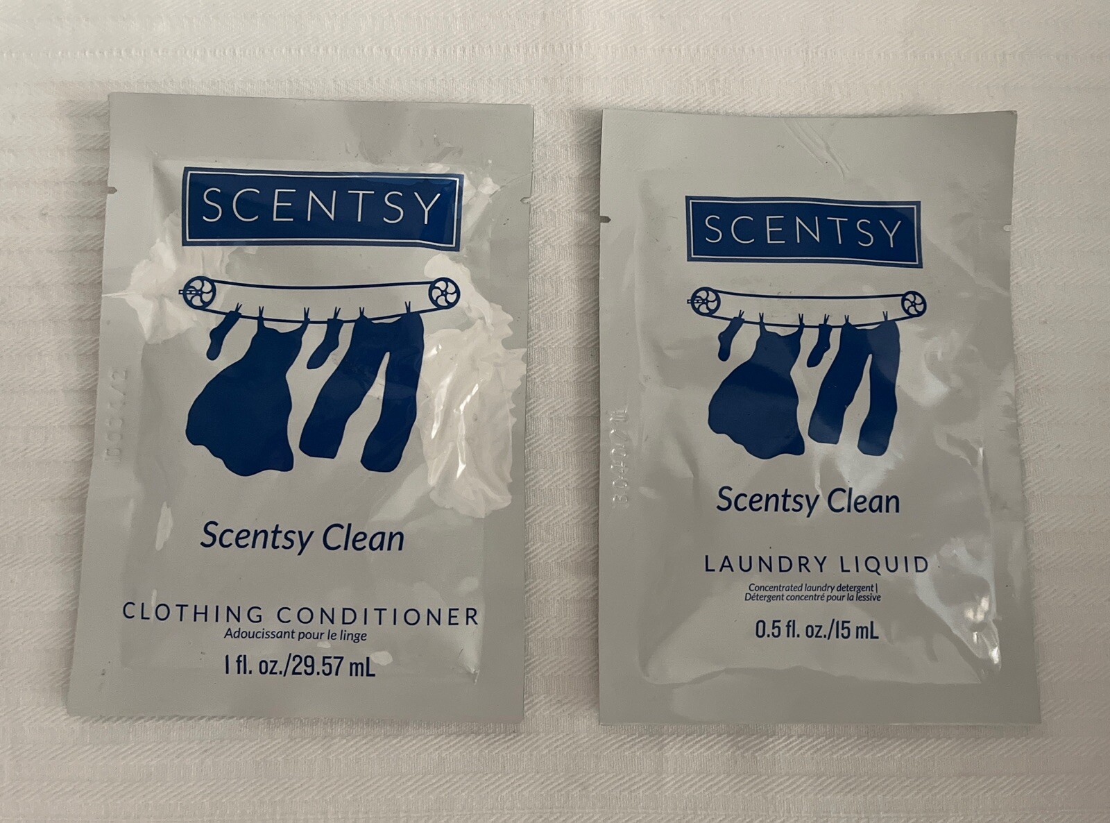 Scentsy LAUNDRY LIQUID Clean Scent Sample 0.5 fl oz and Clothing conditioner