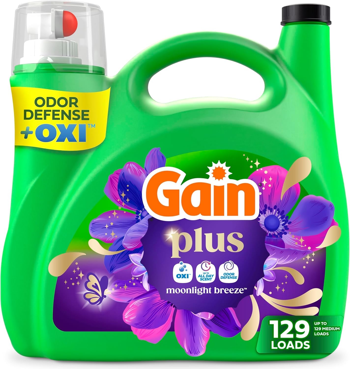 Gain Plus Liquid Laundry Detergent, Moonlight Breeze, 170 fl oz, 129 Loads