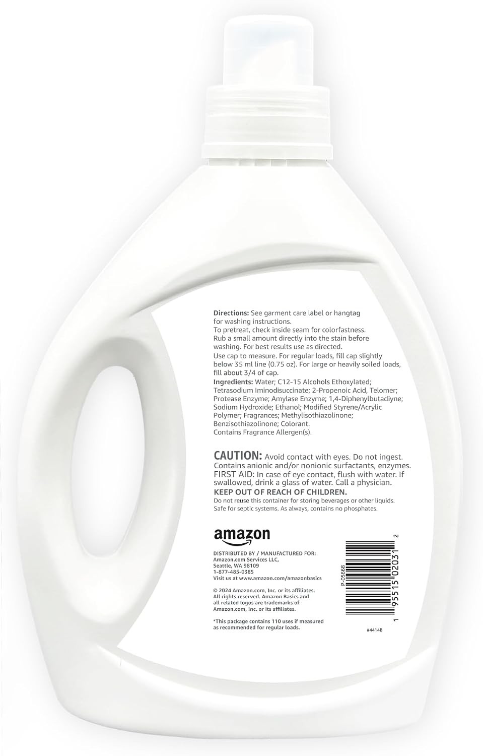 Concentrated Liquid Laundry Detergent, Clean Linen, 110 loads, 82.5 Fl Oz,
