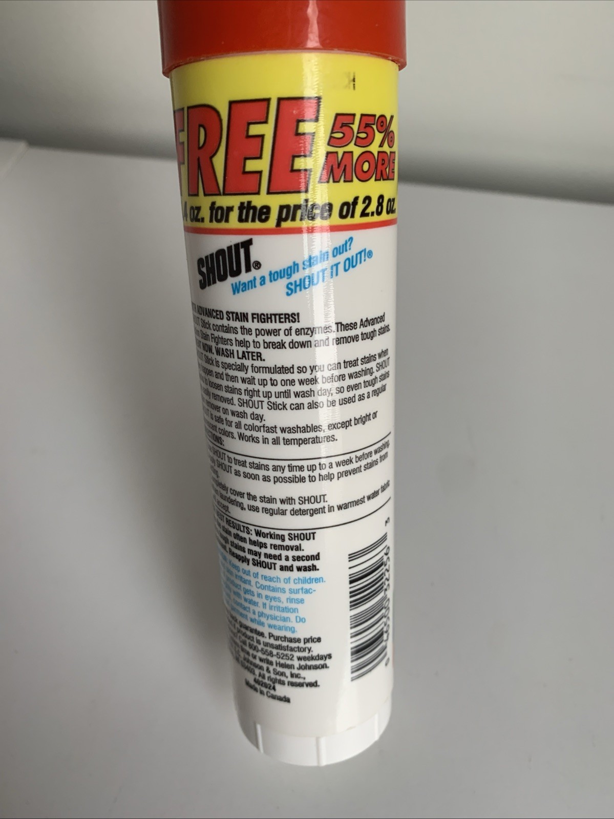 Shout Stick Vintage Laundry Stain Remover 4.4 oz Stick 1992 Read