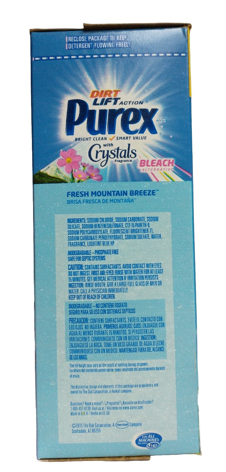 1 Box 4lb Purex 70 Oz Dirt Lift Action Crystals Fresh Mountain Detergent Breeze