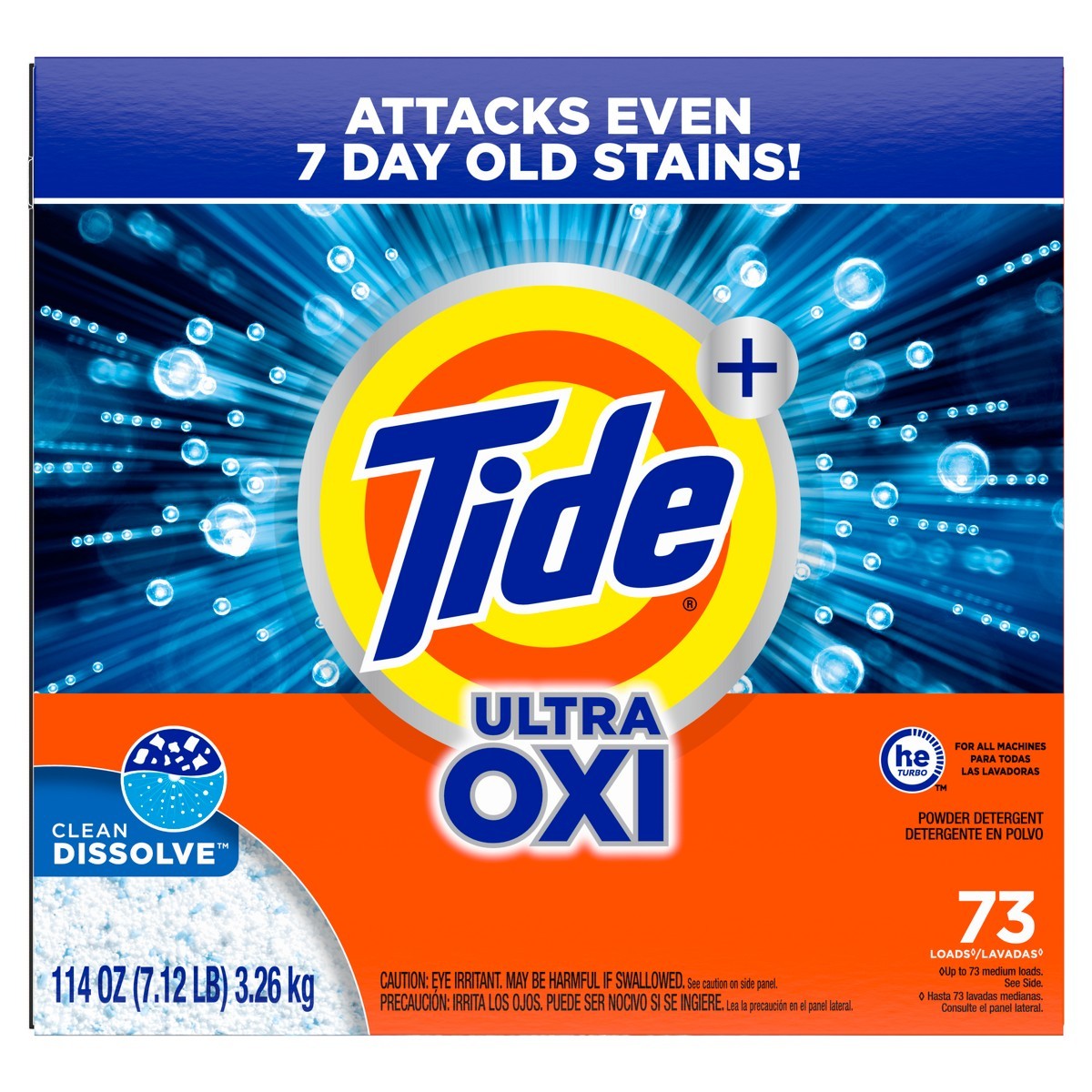 Tide Oxi Powder Laundry Detergent – 73 Loads: Odor Control, Cold Water Detergent