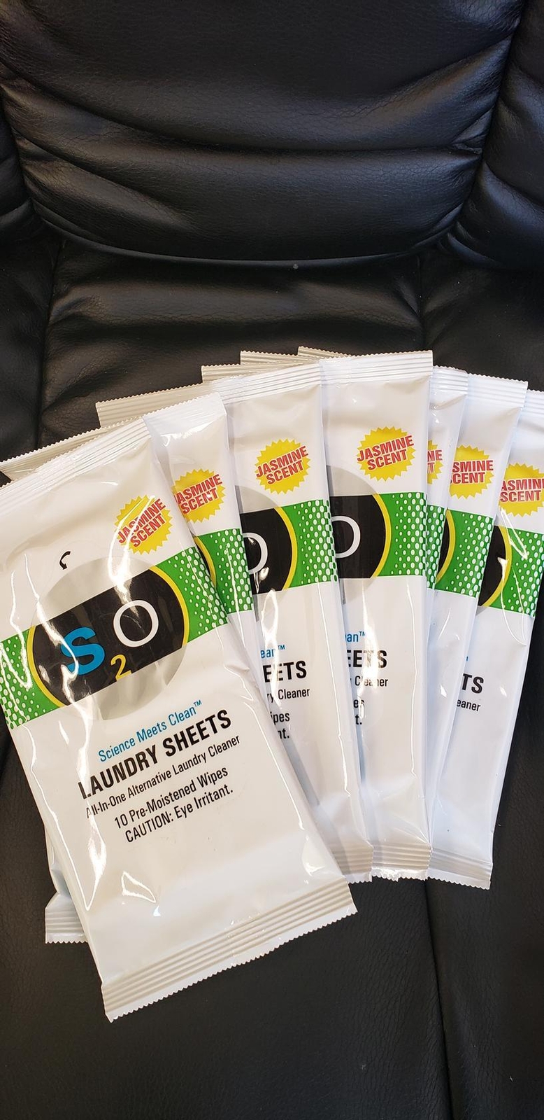 S2O Laundry Detergent 70 Sheets Plus Stain Remover Jasmine scent (7 packs of 10)