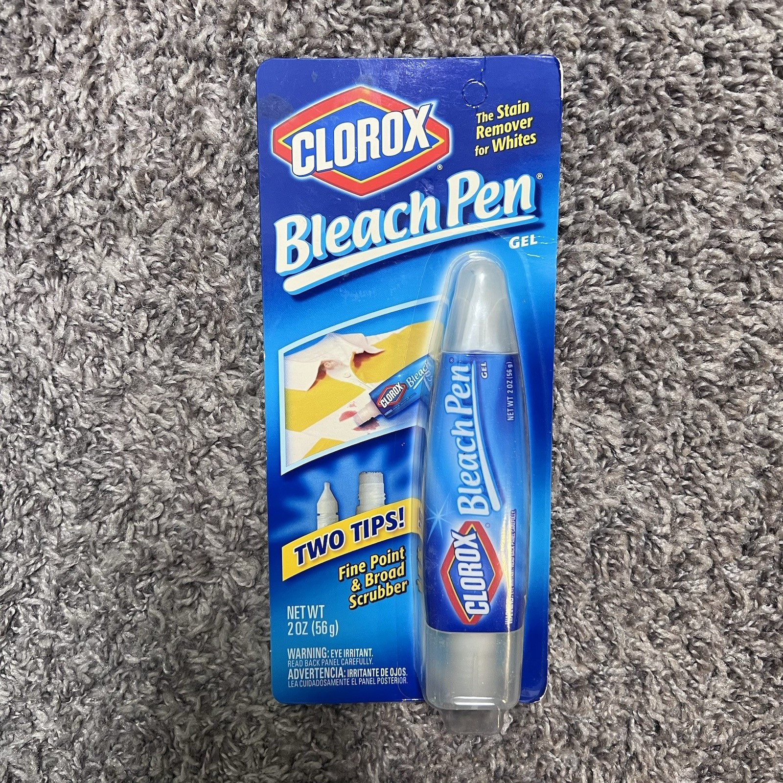 Clorox Bleach Pen Gel Stain Remover For Whites with Two Tips New