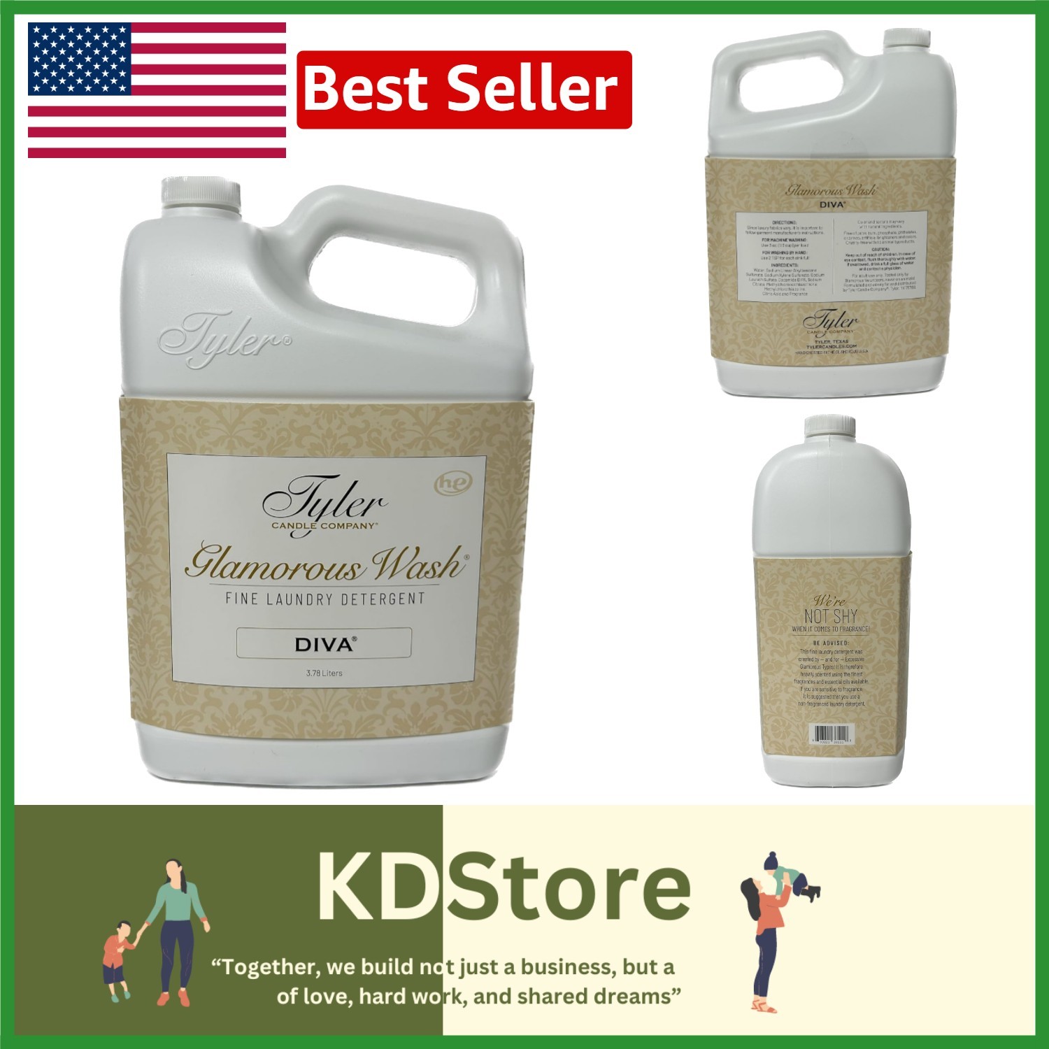 Gentle & Effective Tyler’s Glam Wash – 128 oz Floral Detergent for All Fabrics