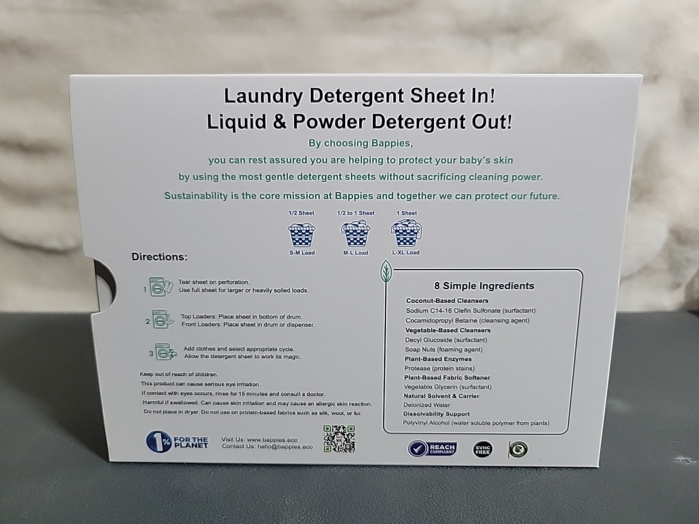 Bappies Laundry Detergent Sheets Eco Friendly Up To 120 Washes 60 Sheets