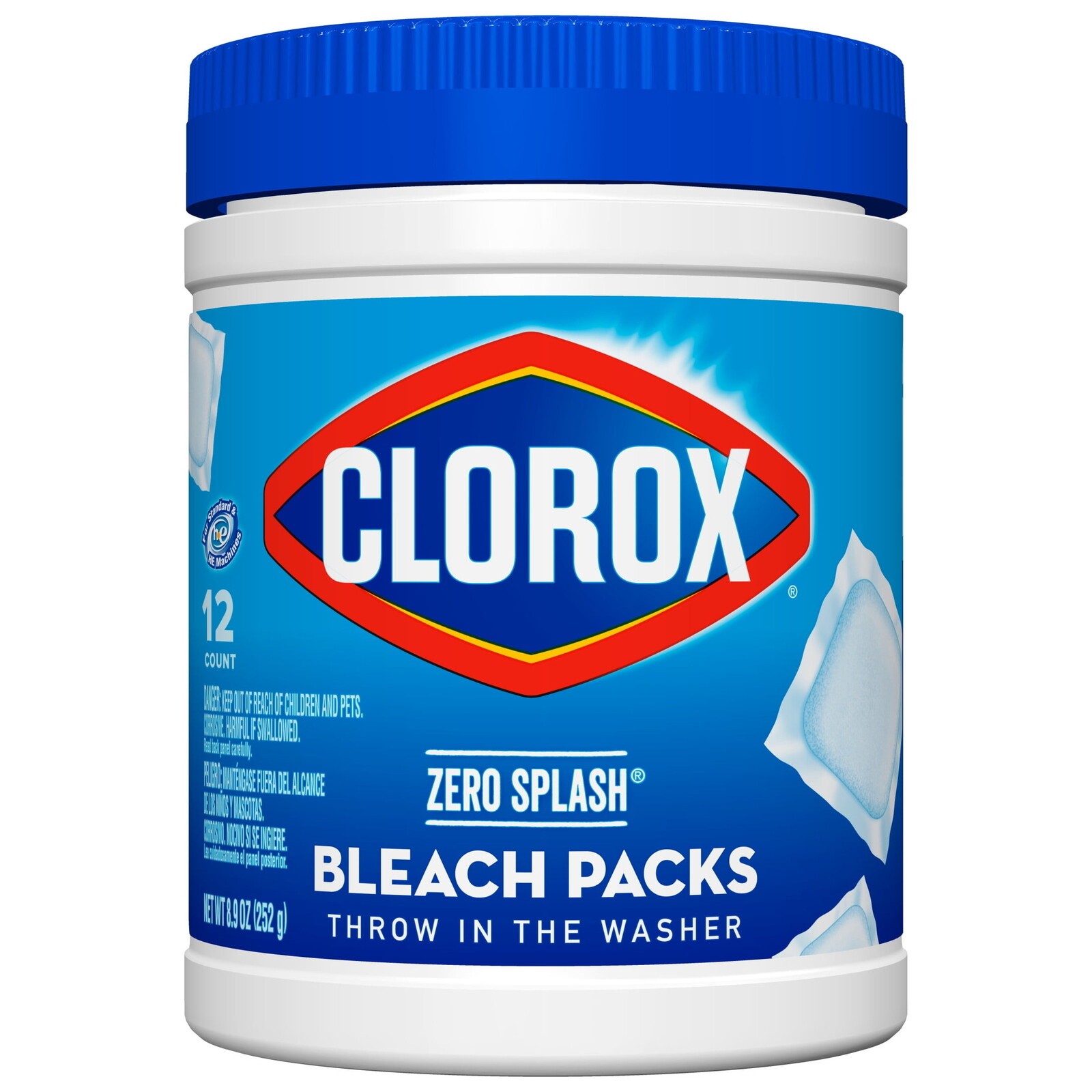 Zero Splash Bleach Packs Solid Pods Laundry Cleaning Multi-Surface 12 Count