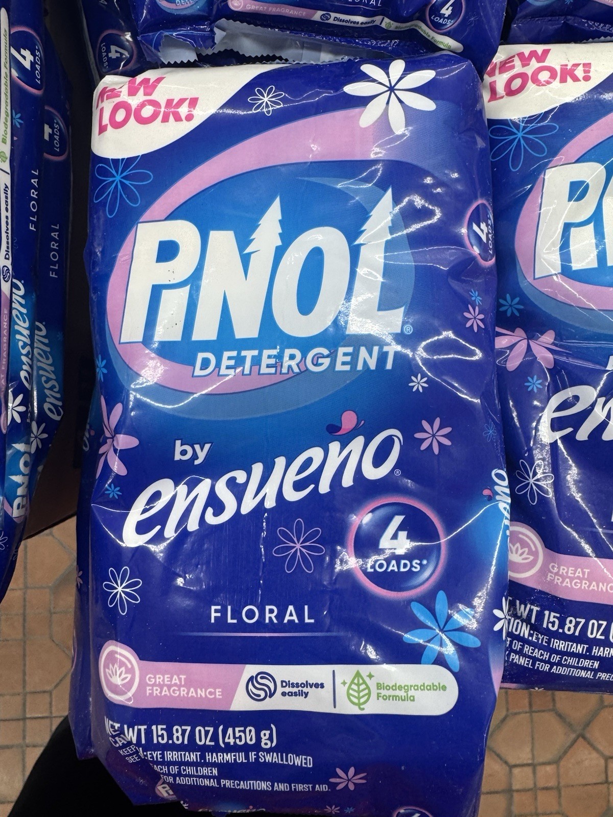 LOT OF 5 Pinol By Ensueño Powder Laundry Soap – 4 Load Bag – TRAVEL SIZE