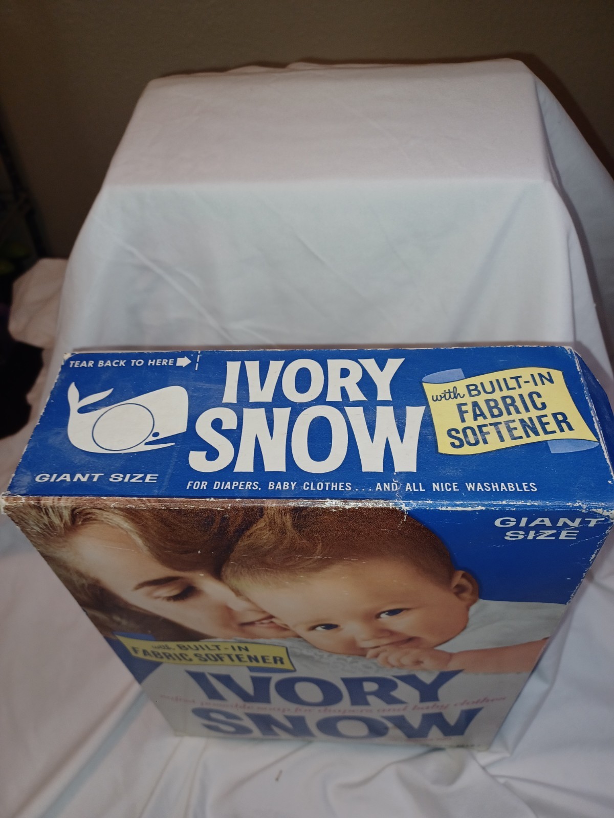 Vintage Ivory Snow Fabric Softener 32 Oz Opened Box. ~25% Remains
