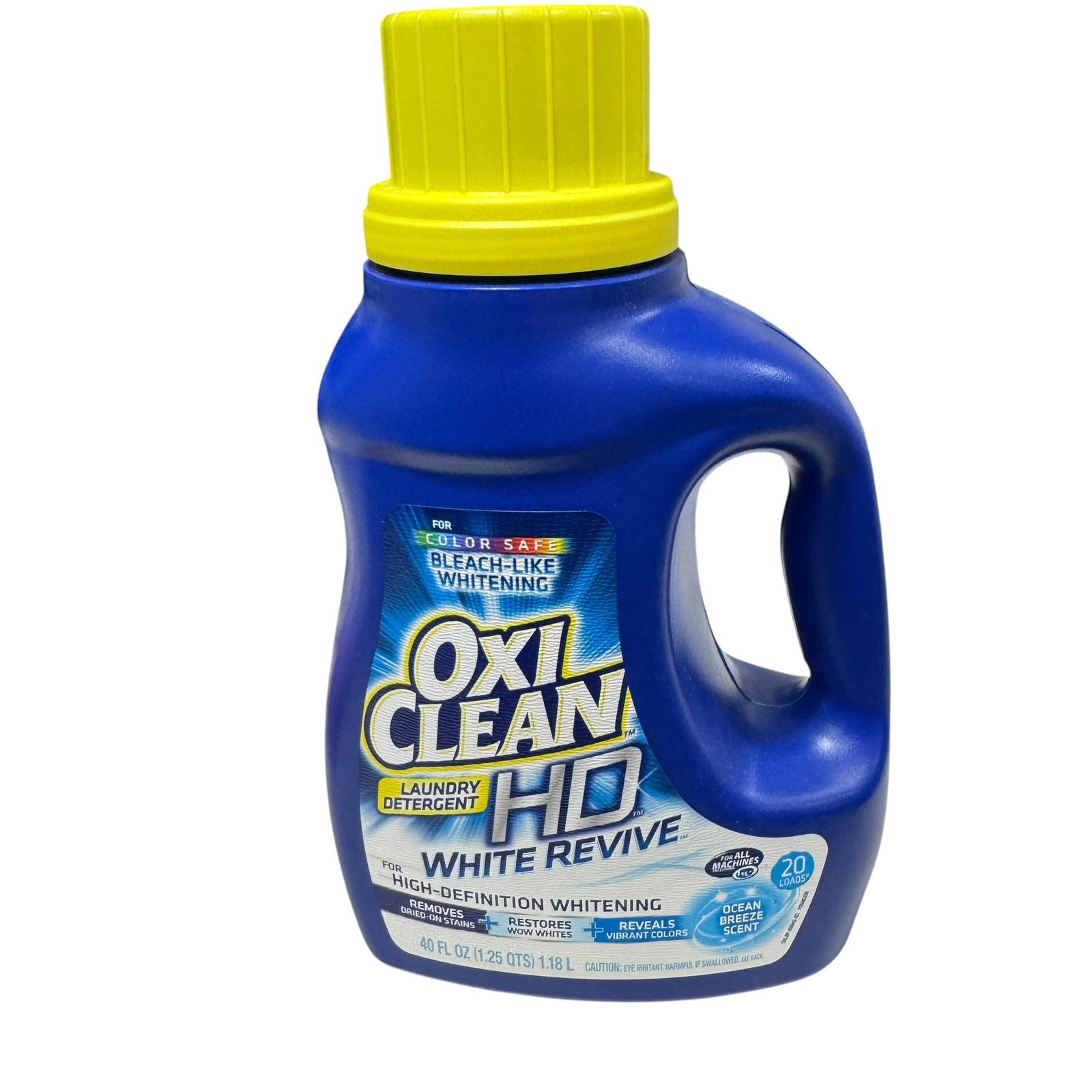 OxiClean HD White Revive Laundry Detergent Liquid 40oz Color Safe Bleach-Like