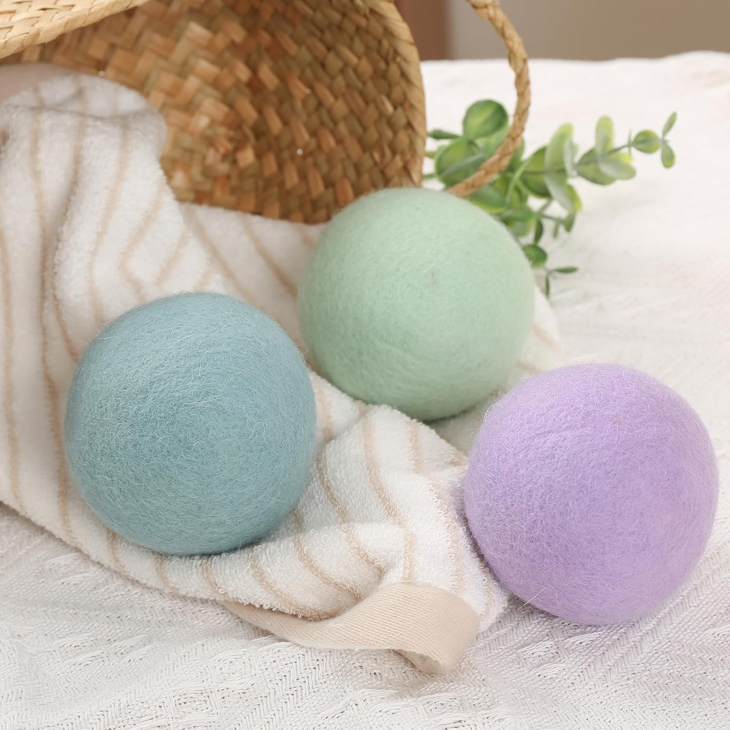 Wool Dryer Balls 3 Pack XL, Natural Fabric Softener New Zealand Wool，Handmade Or