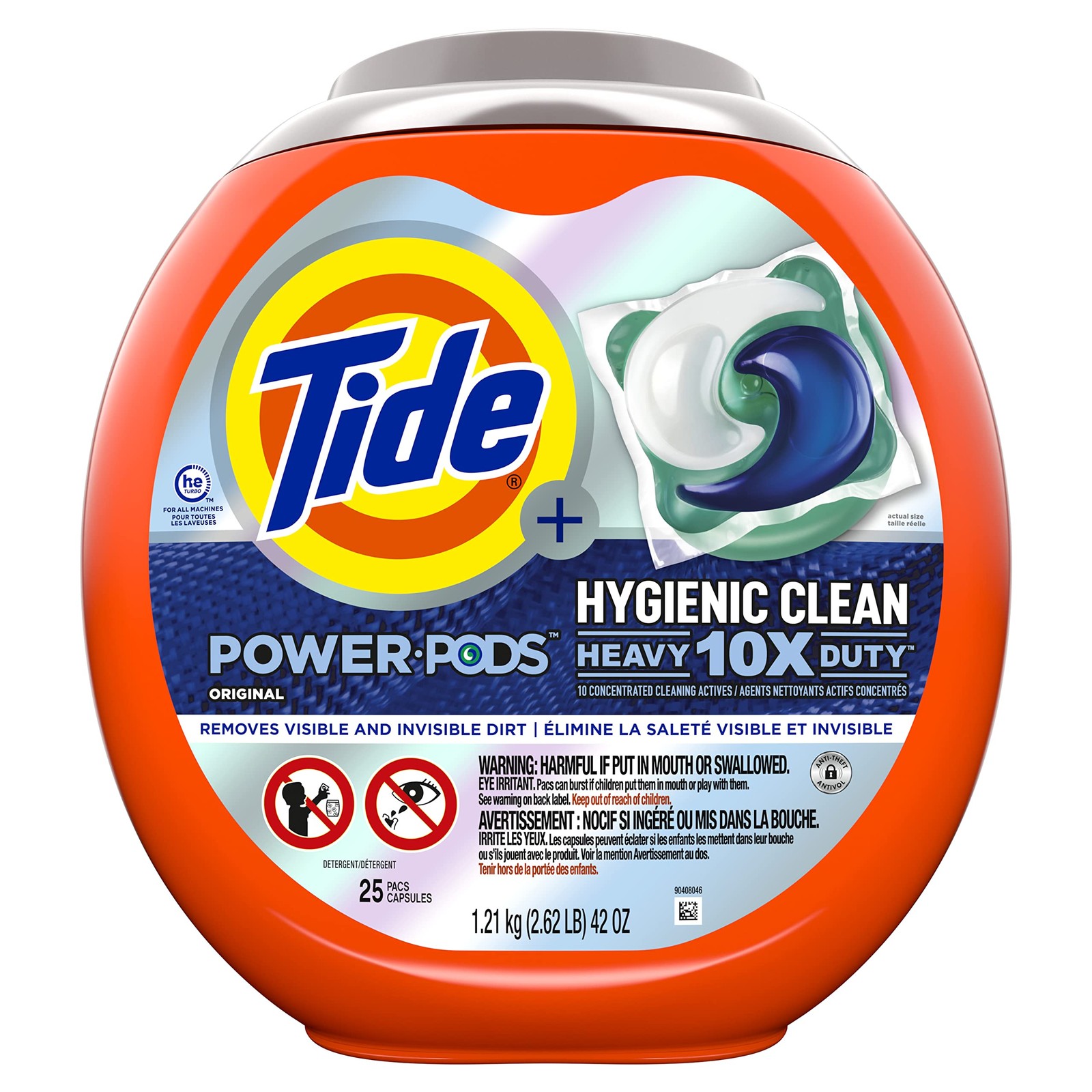 Tide Hygienic Clean Power PODS Laundry Detergent Pacs, 25 Count (Pack of 1)