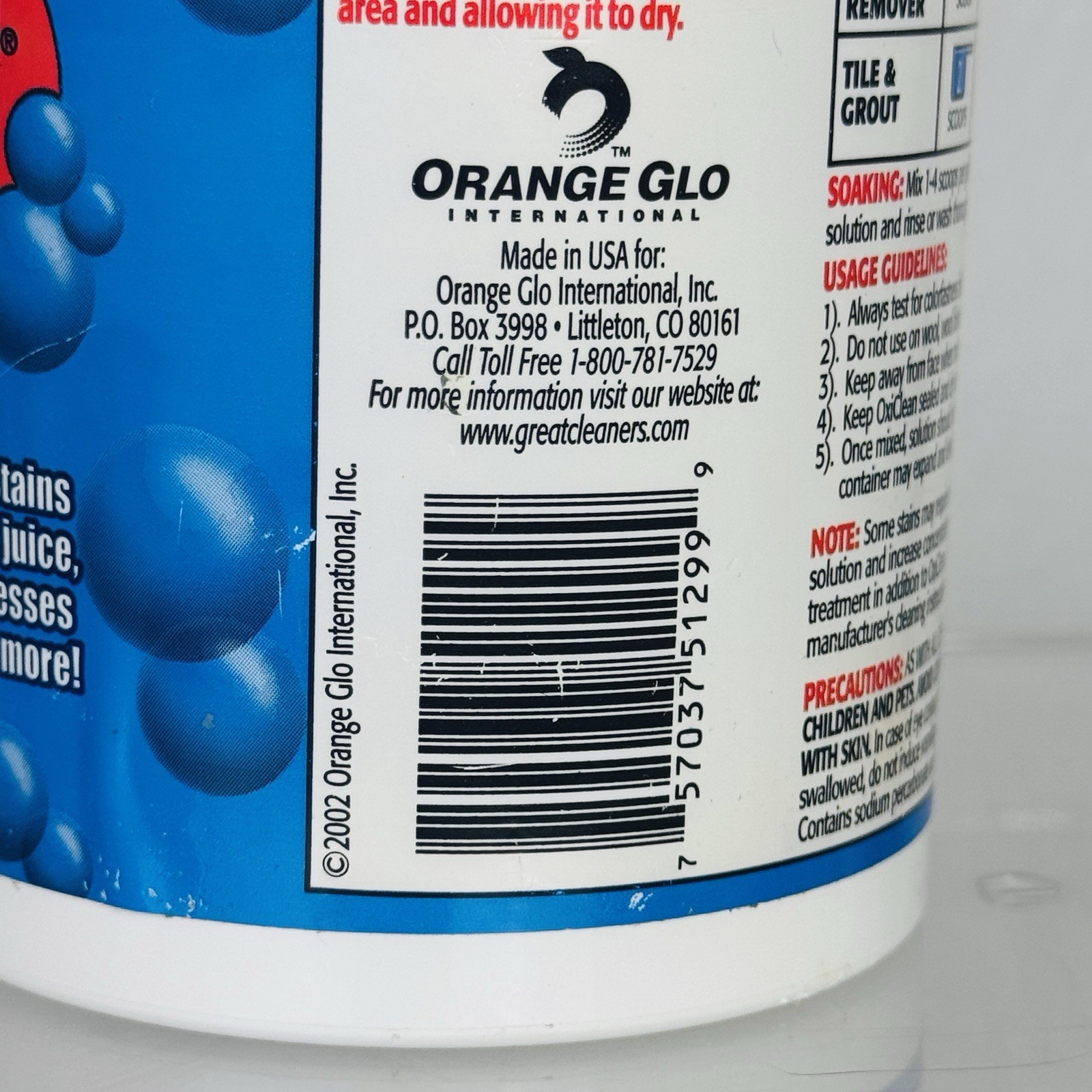 Vintage Oxi Clean Orig Formula Multi Purpose Stain Remover-Chlorine Free 24 oz