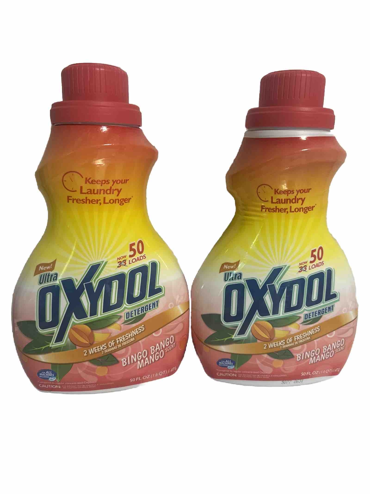 (2) Oxydol Liquid Laundry Detergent BINGO BANGO MANGO Scent 50 oz 50 Loads