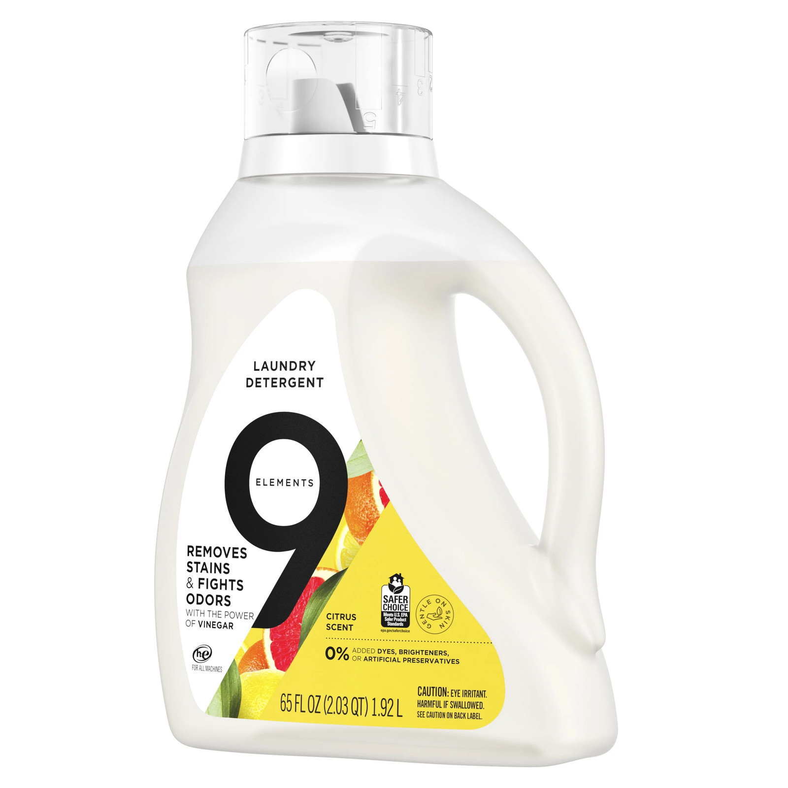 Vinegar Powered Liquid Laundry Detergent, Citrus Scent, 65 fl oz, 35 Loads
