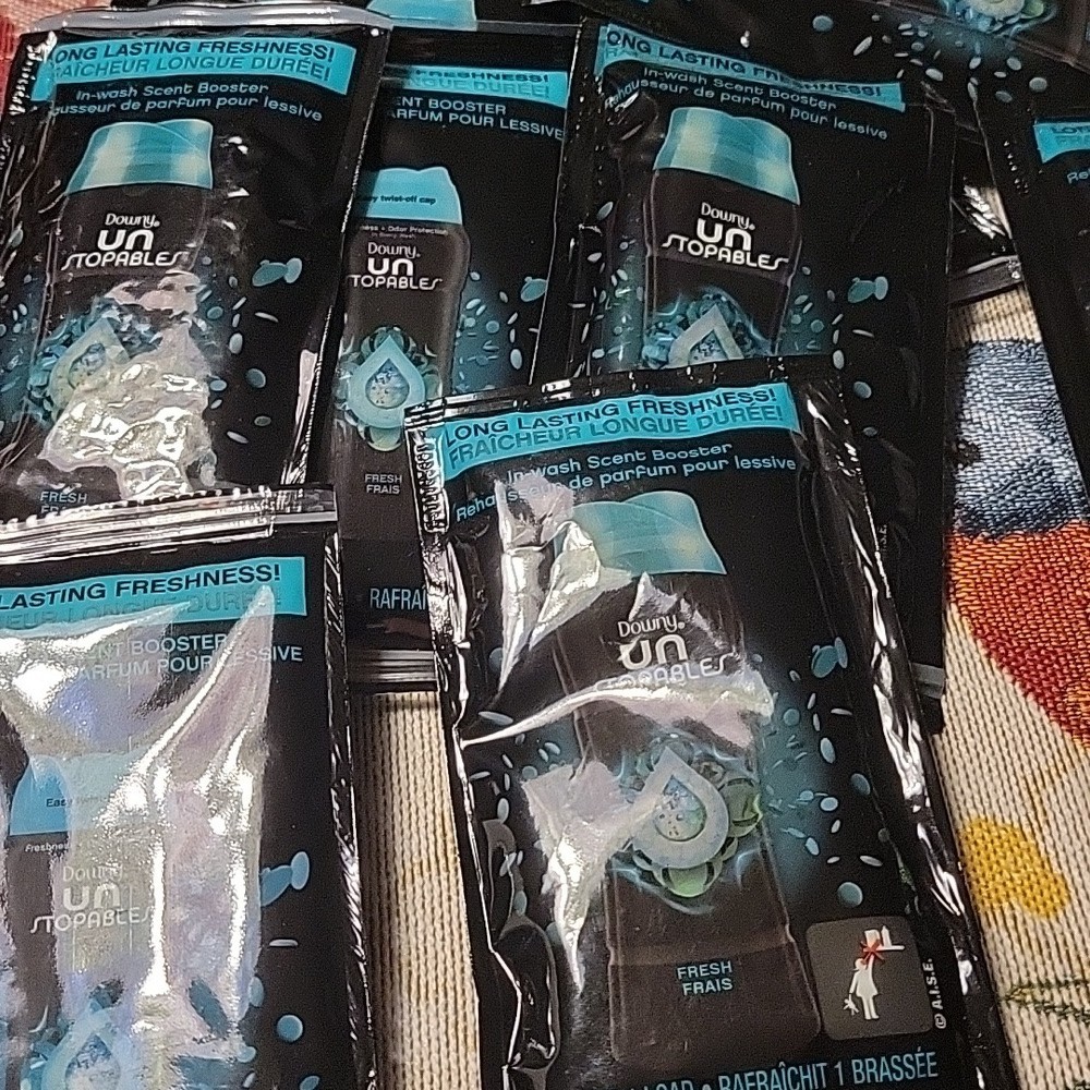 10 COUNT Downy Unstopables Fresh In-Water Laundry Scent Booster Beads 1.24 Oz Ea