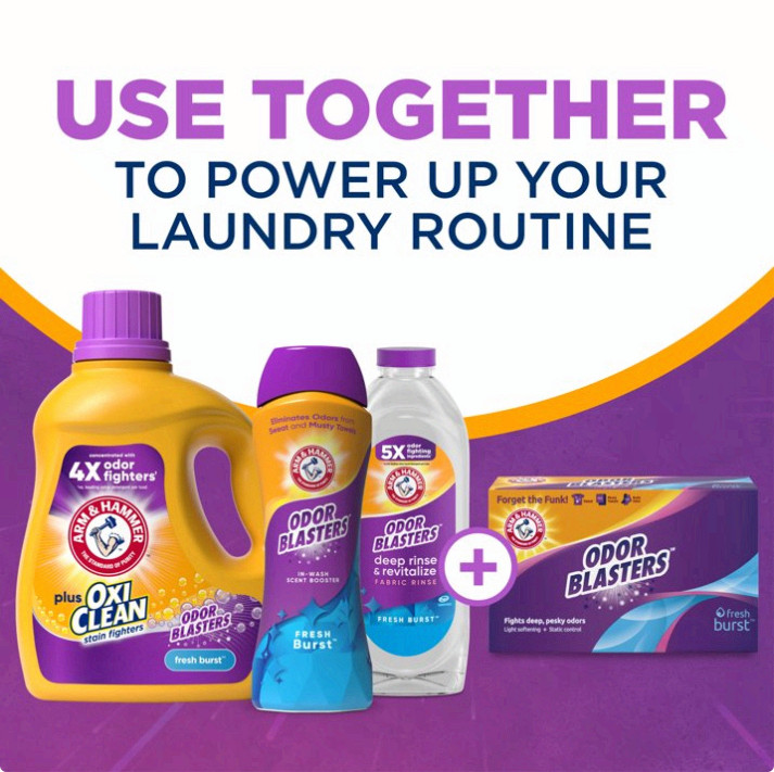 3 Pack Plus OxiClean w Odor Blasters Liquid Laundry Detergent,Fresh Burst