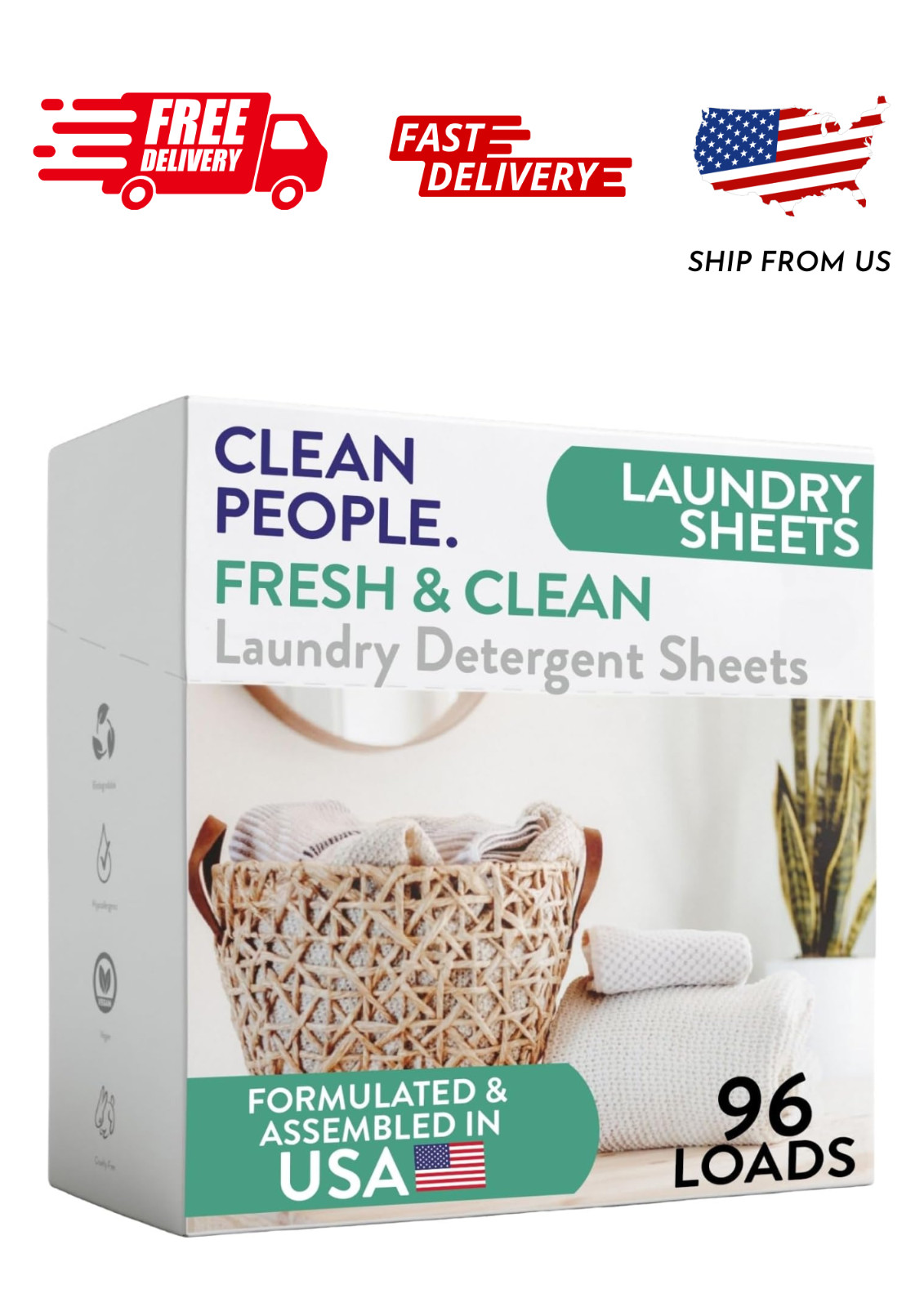 Clean People Laundry Detergent Pods – Clean Ingredients, Ultra-Concentrated – Fr