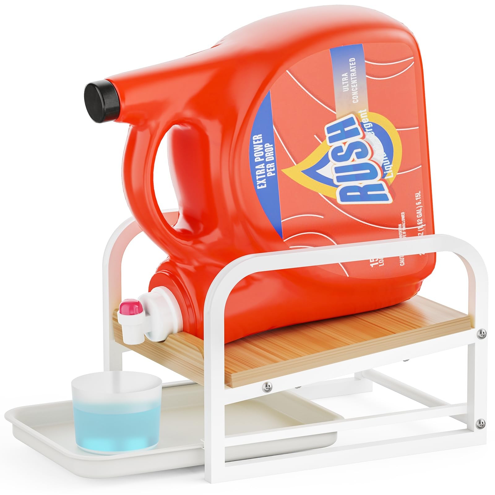 Laundry Detergent Holder Liquid Laundry Detergent Riser and Stand with Drip T…