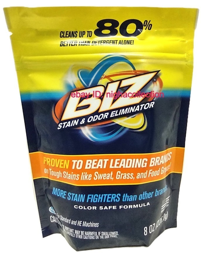 (3 PACK)- BIZ Stain & Odor Eliminator Powder Detergent Laundry Booster 8 Oz Each