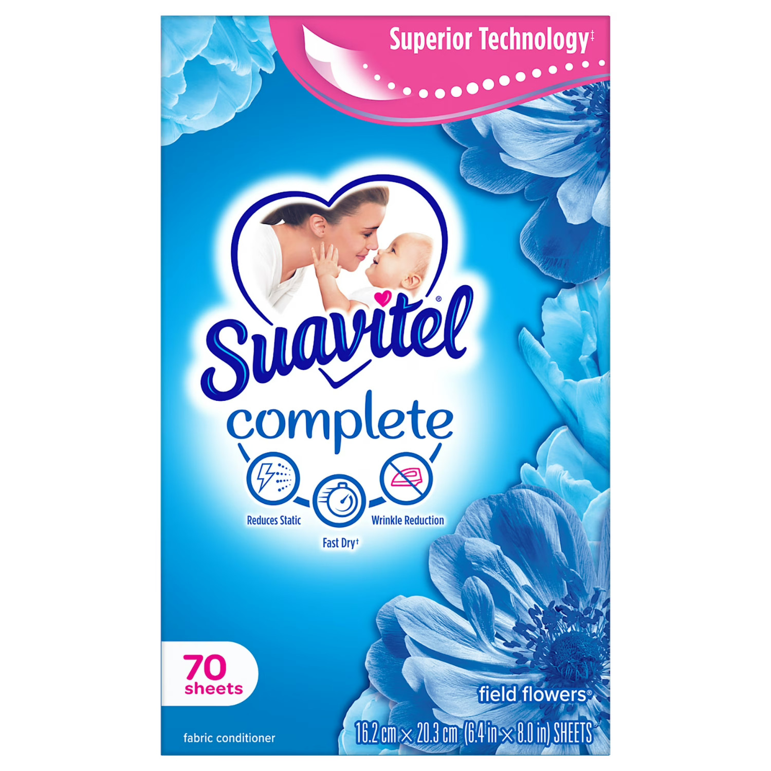 Suavitel Complete Dryer Sheets Morning Sun 70 Count Fabric Softener ( 12 Pack)
