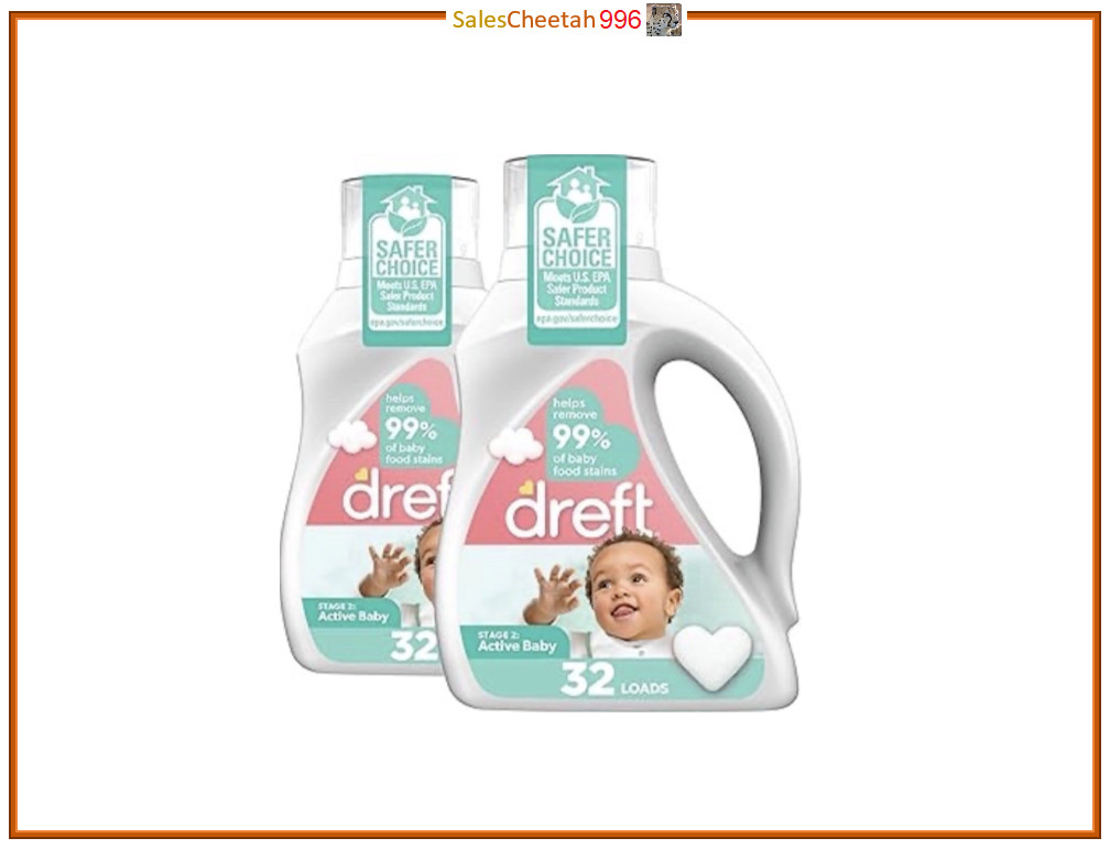 2-PACK Dreft Active Baby Liquid Laundry Detergent BRAND NEW FREE SHIPPING USA!!