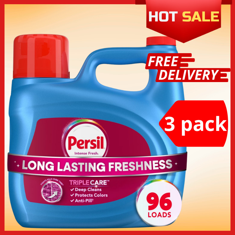 3 PACK Persil Deep Clean Intense Fresh Liquid Laundry Detergent, 96 Loads