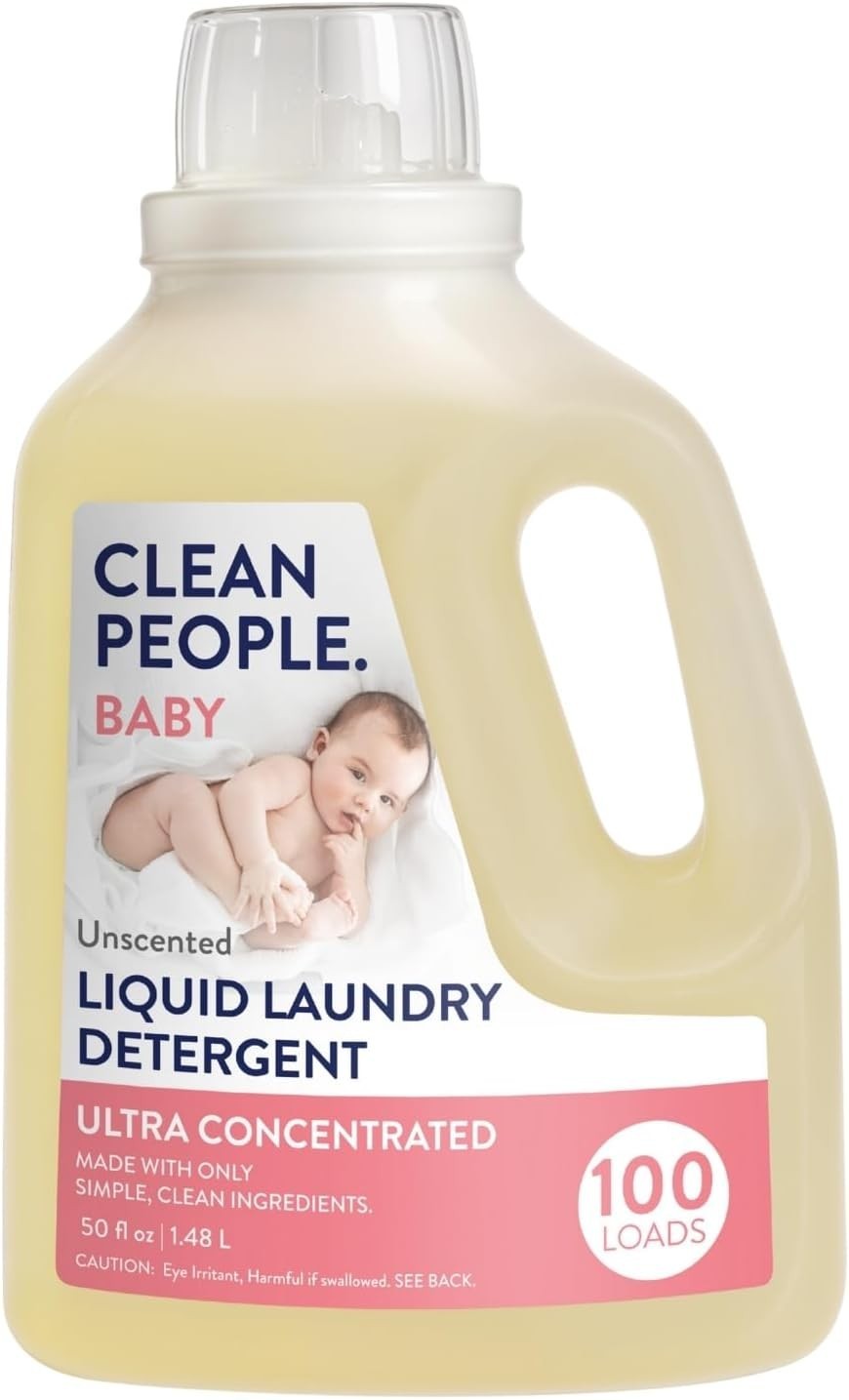 The Clean People Liquid Laundry Detergent- Baby Unscented – Fresh Scent, 50 fl o