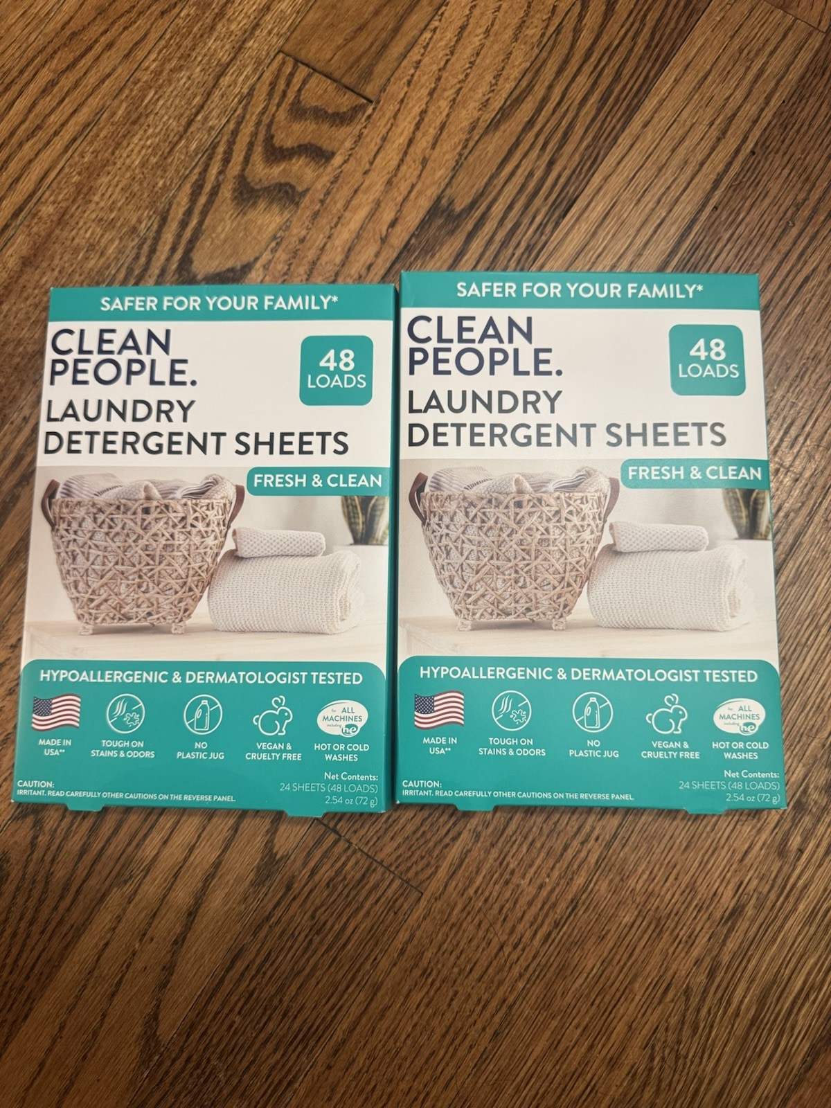 2 of CLEAN PEOPLE. 48 LOADS LAUNDRY DETERGENT SHEETS