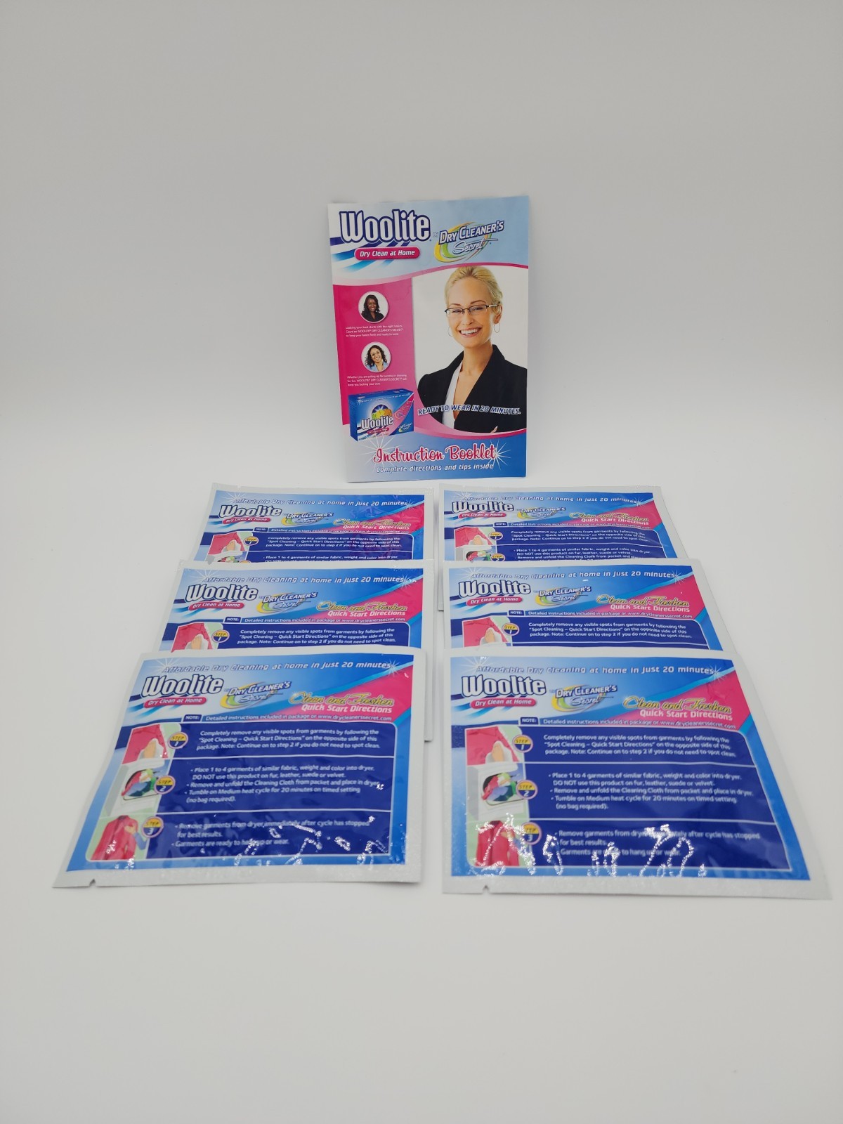 Woolite Dry Clean At Home By Dry Cleaner’s Secret 6-Pack Cloths – New No Box!