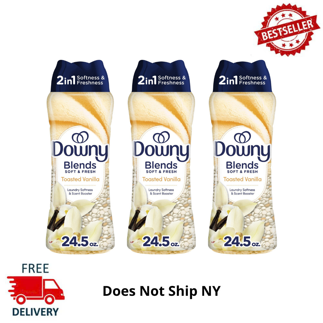 (3 Pack) Downy Blends Soft & Fresh Scent Booster Beads Toasted Vanilla, 24.5 oz