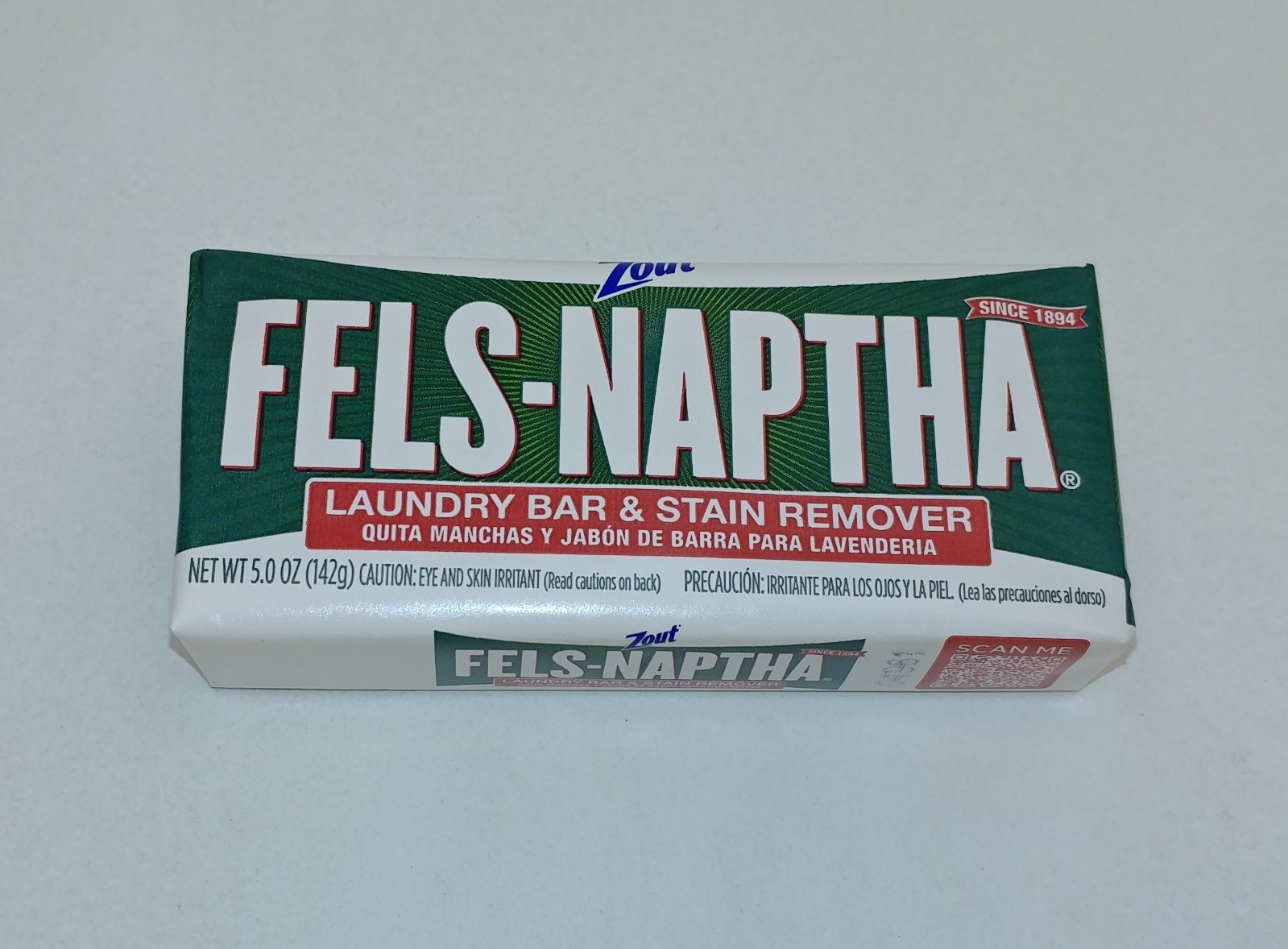 Zout Fels-Naptha Laundry Soap Bar & Stain Remover 5 Oz Ounce