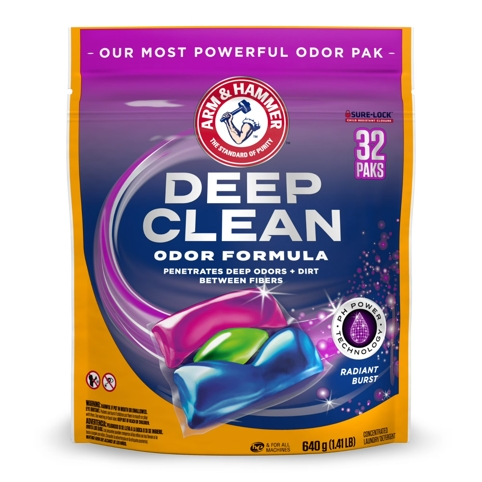 ARM & HAMMER Deep Clean Odor Formula Detergent 32 Ct – FREE SHIPPING