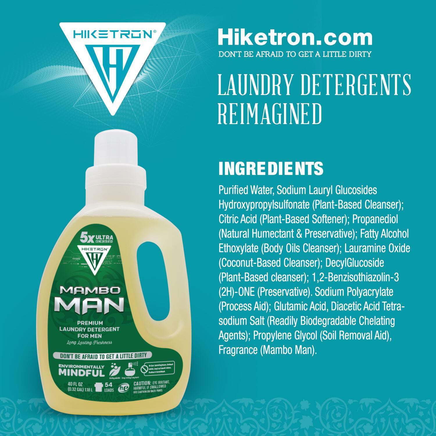 Hiketron Mambo Man Masculine Scented Long Lasting Liquid Laundry Detergent