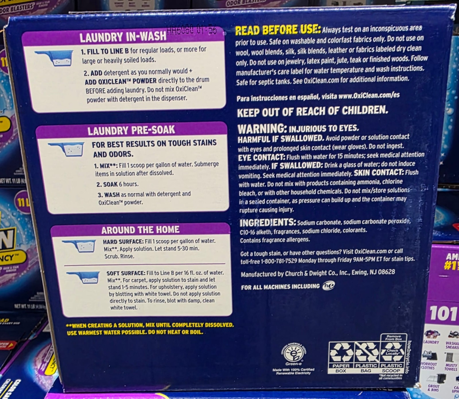 OxiClean Max Efficiency Odor Blasters 11 lb Laundry Stain Remover Powder HE Safe