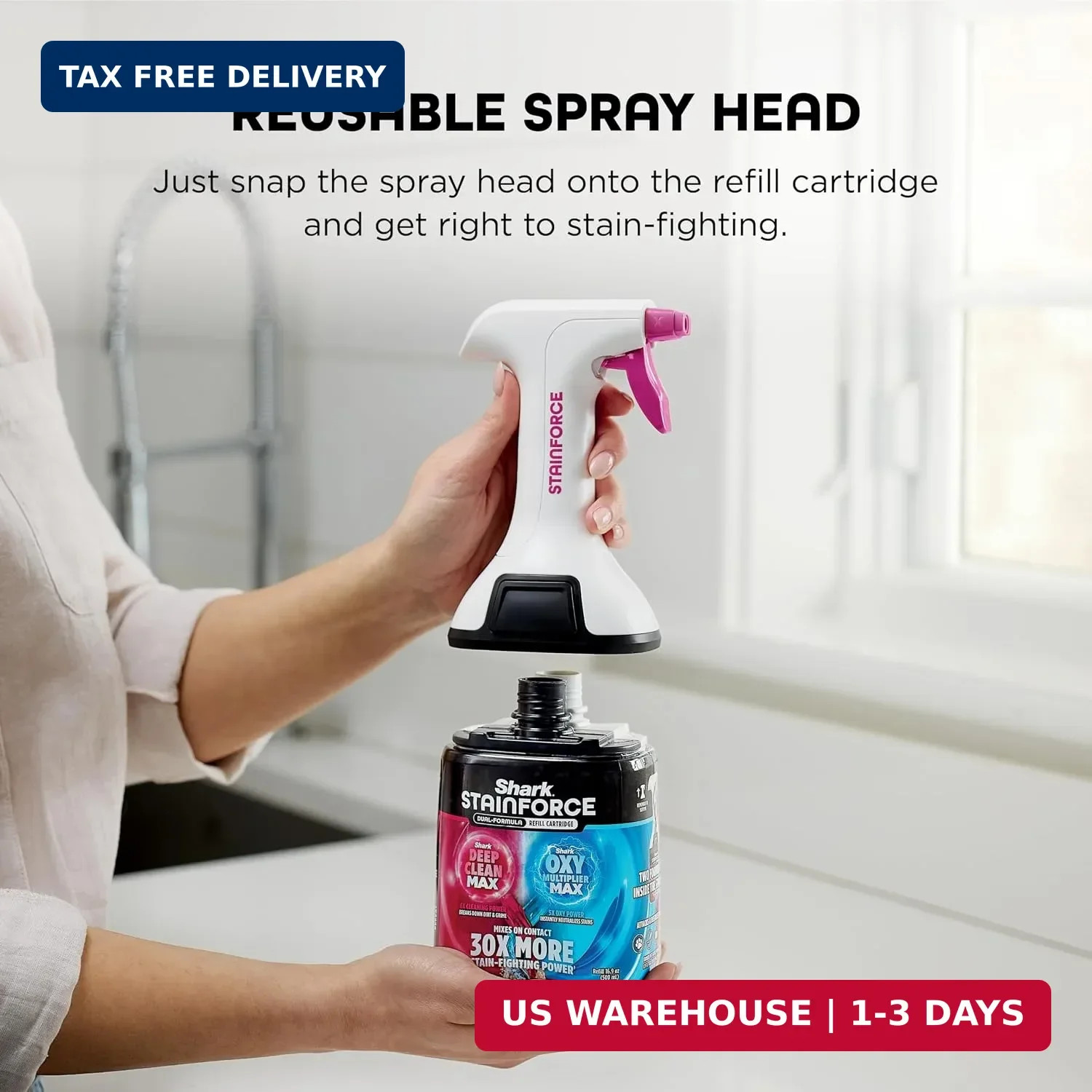 Shark StainForce Single Refill Cartridge, Stain & Odor Remover, HXCM500 | Dual-F
