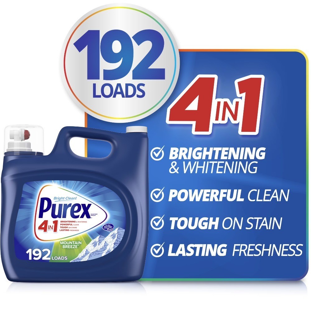 Liquid Laundry Detergent 250 fl oz Fresh Scent 192 Loads Mountain Breeze