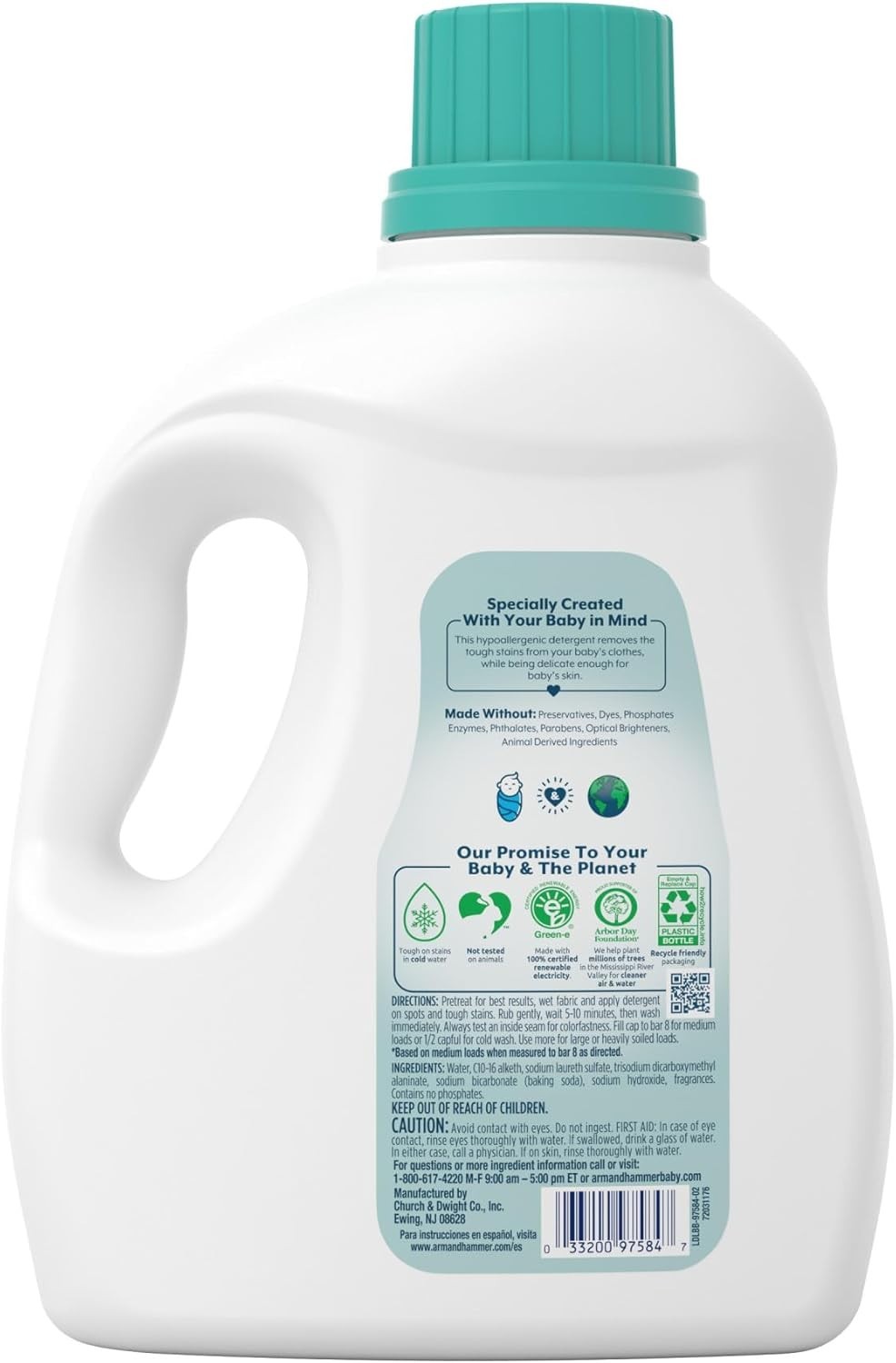 Pediatrician-Tested Hypoallergenic Liquid Laundry Detergent for Babies, 77 Loads