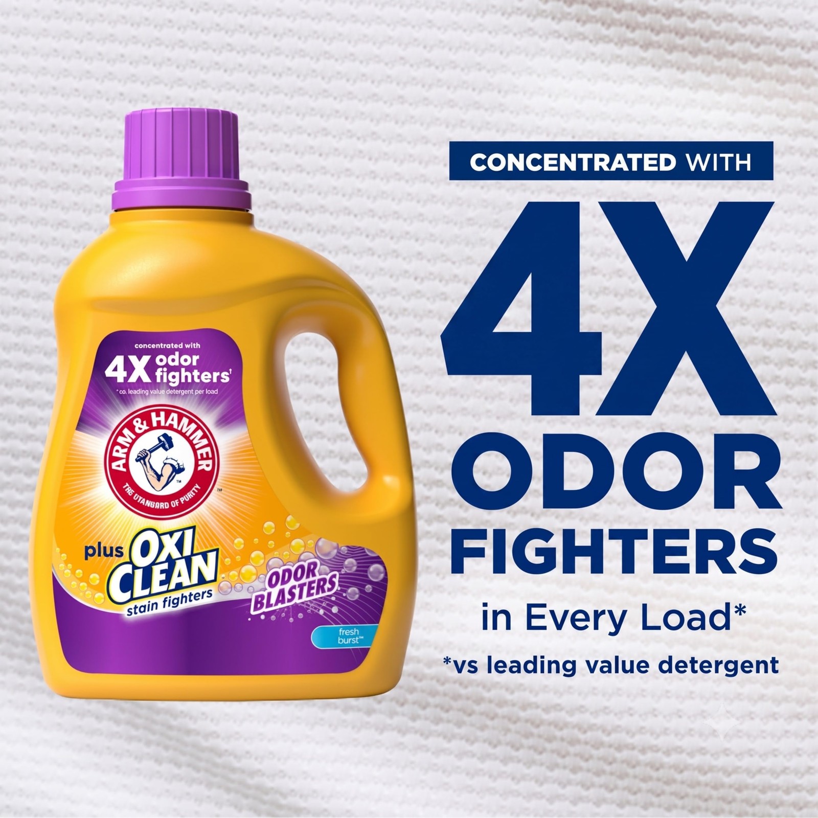 ARM & HAMMER Plus OxiClean with Odor Blasters Liquid 96.2 Fl Oz (Pack of 1)