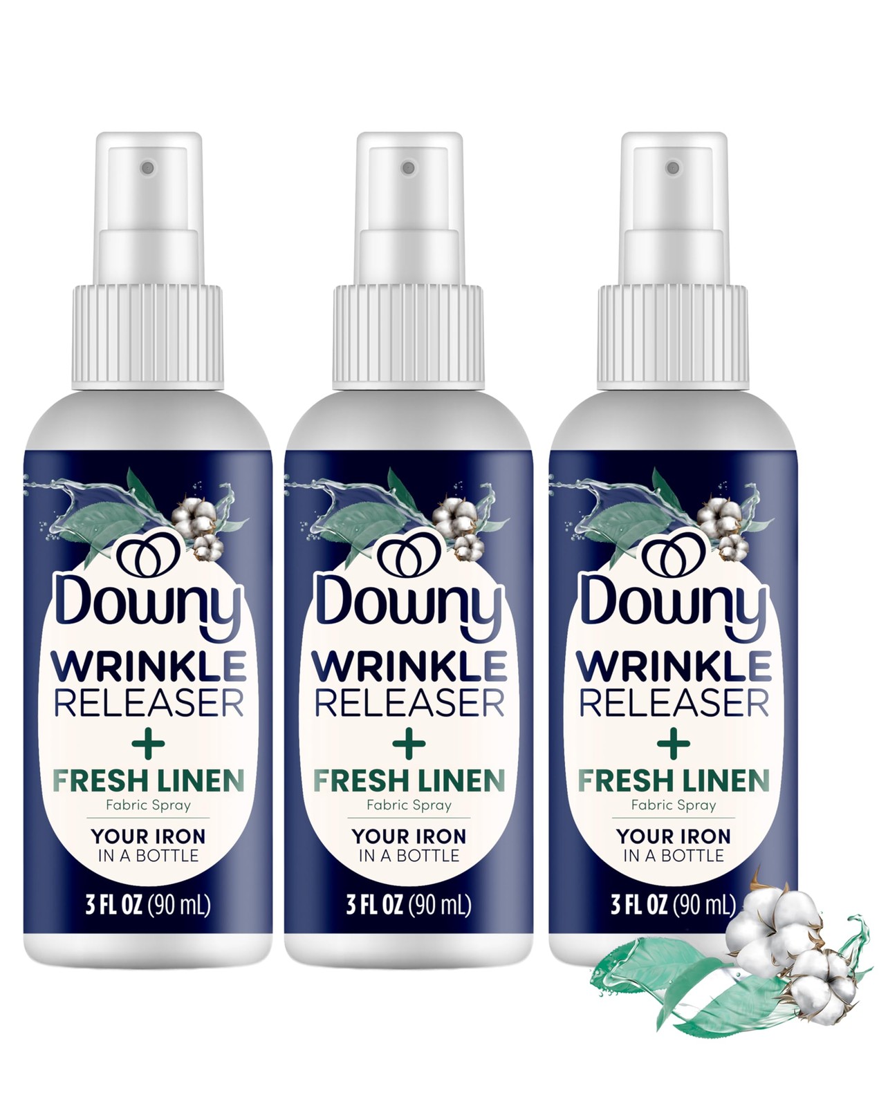 Downy Wrinkle Release Spray, Travel Size 3 Fl Oz (Pack of 3), White