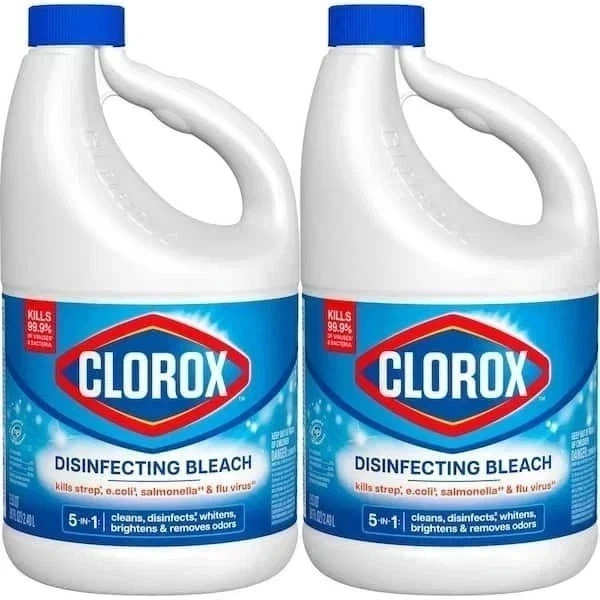 Concentrated Regular Disinfecting Liquid Laundry Bleach, 81 fl.oz 2 pack