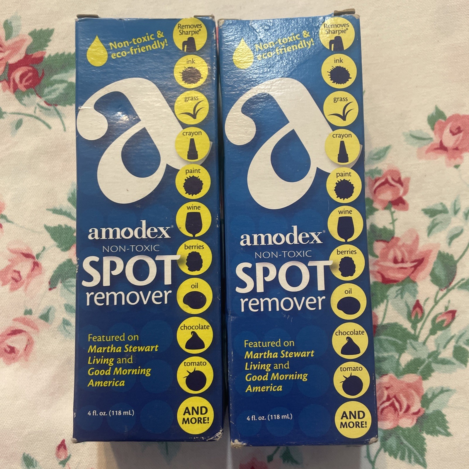 2~Amodex Spot Remover Ink & Stain Remover 4oz Bottle Nontoxic New Made In USA