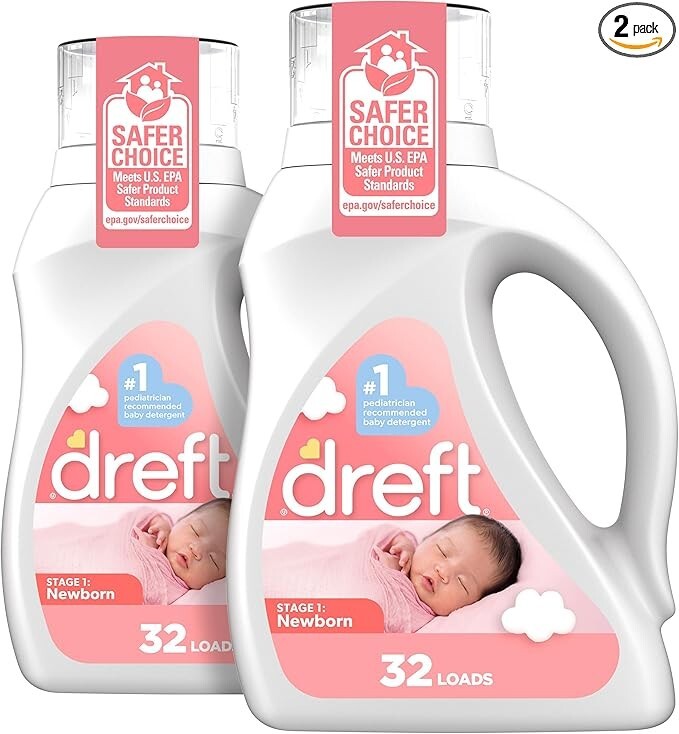 Dreft Baby Liquid Laundry Detergent, Gentle on Sensitive Skin HE Compatible
